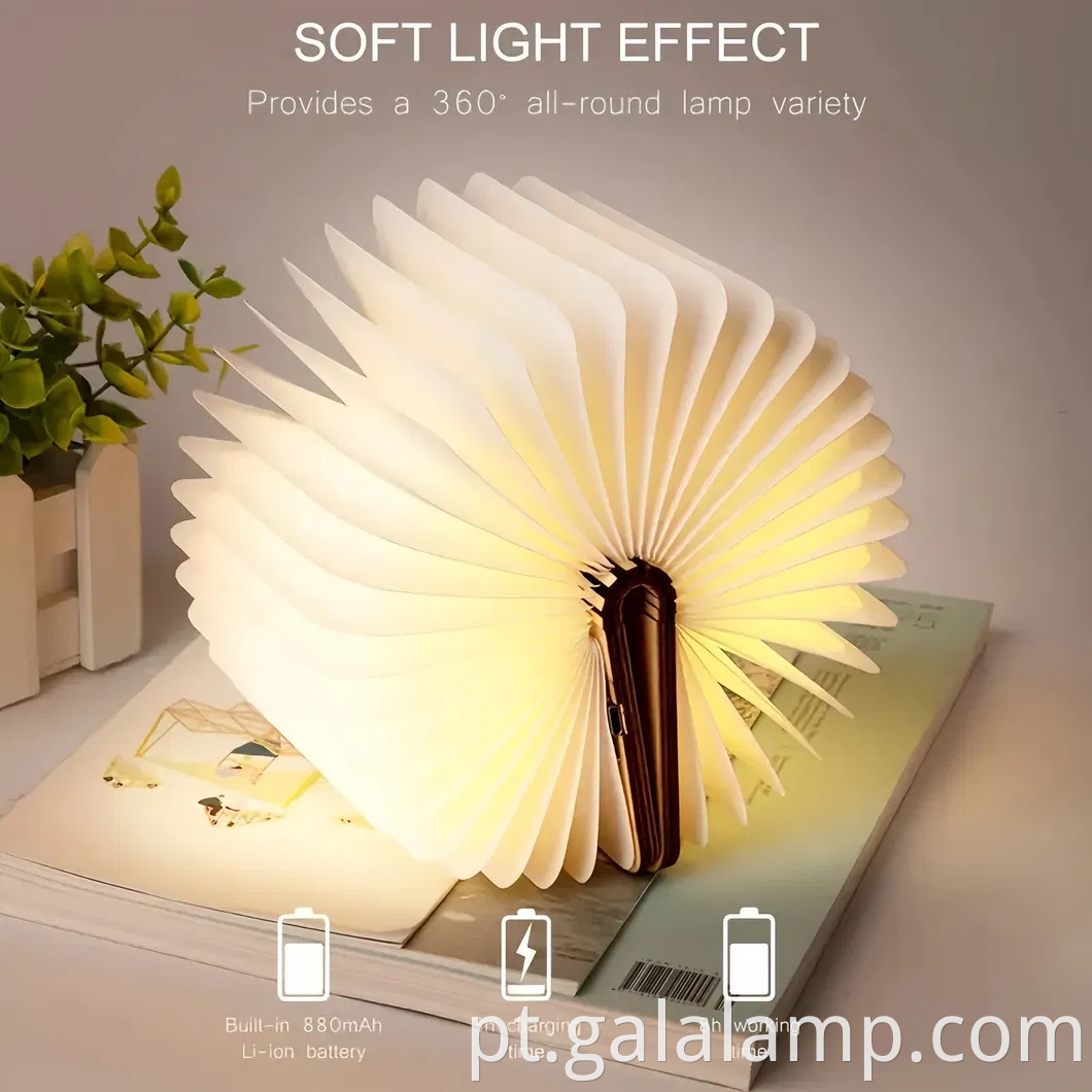 Luz de livro magnético portátil com capacidade de carregamento USB